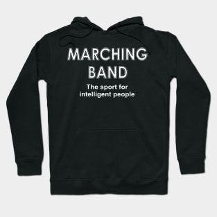 Marching Band Sport White Text Hoodie